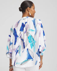 Chico's Discount Paradiso Blue Batwing Sleeve Top