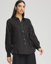 Chico's For Sale Black Classic Soft Button-front Blouse