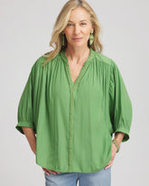 Chico's Outlet Salted Lime Braided Batwing Blouse