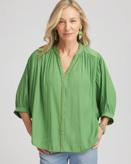 Chico's Outlet Salted Lime Braided Batwing Blouse