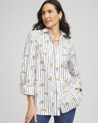 Chico's Outlet Optic White No Iron™ Leopard Graphic Shirt