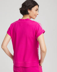 Chico's On Sale Crushed Berries Zenergy® Tropical Gauze Top