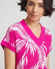 Chico's On Sale Crushed Berries Zenergy® Tropical Gauze Top