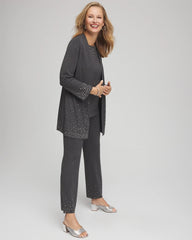 Chico's Online Graphite Gray Travelers™ Rhinestone Cardigan