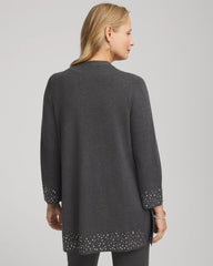 Chico's Online Graphite Gray Travelers™ Rhinestone Cardigan