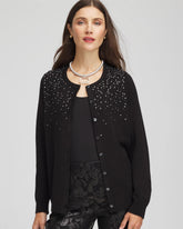 Chico's Sale Black Ombré Rhinestone Cardigan