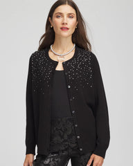 Chico's Sale Black Ombré Rhinestone Cardigan