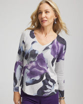 Chico's For Sale Purple Elixir Ella V-Neck Pullover Sweater