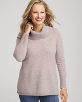 Chico's On Sale Taupe Heather Cowlneck Cashmere Pullover Tunic