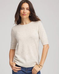 Chico's Online Light Gray Crewneck Cashmere Pullover Sweater