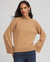 Chico's Discount Camel Cashmere Mockneck Sweater