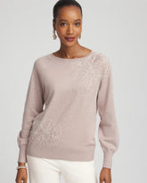 Chico's For Sale Rocky Mountain Embroidered Pull-Over Boatneck Sweater