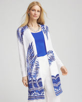Chico's Outlet Alabaster Island Motif Pointelle Long Cardigan