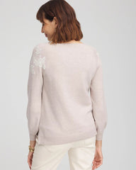 Chico's For Sale Helium Embroidered Boatneck Sweater