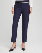 Chico's Outlet Passport Blue Cotton Straight Ankle Trousers