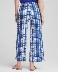 Chico's For Sale Blue Tie-Dye Linen Cropped Pants