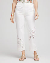 Chico's Online Alabaster Sateen Cutout Cropped Pants
