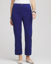 Chico's Discount Blue Casa Stretch Sateen Cropped Pants