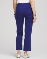 Chico's Discount Blue Casa Stretch Sateen Cropped Pants