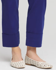 Chico's Discount Blue Casa Stretch Sateen Cropped Pants
