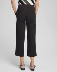 Chico's On Sale Black Cargo Straight Leg Cropped Pants