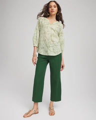 Chico's Online Palm Leaf Cropped Straight-Leg Pants