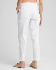 Chico's Sale Alabaster Poplin Pull-On Tapered-Leg Cropped Pants