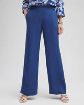 Chico's Outlet Naval Indigo Linen Trouser Flare Pants