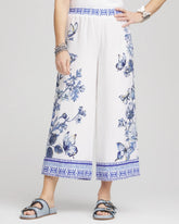 Chico's On Sale Alabaster Butterfly Pull-On Linen Cropped Pants