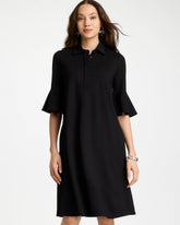 Chico's Sale Black Knit Flounce Sleeve Dress