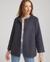 Chico's Sale Dark Denim Heather Wool Scarf Jacket
