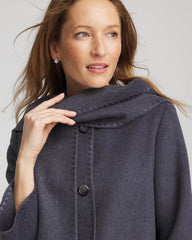 Chico's Sale Dark Denim Heather Wool Scarf Jacket