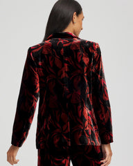 Chico's On Sale Black Velvet Printed Blazer