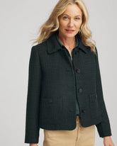 Chico's Sale Darkest Spruce Tweed Cropped Jacket