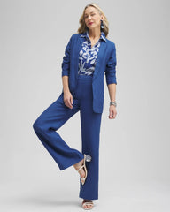 Chico's Discount Naval Indigo Linen Blazer