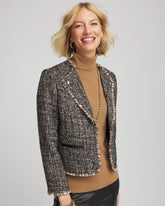 Chico's Outlet Black Tweed Mix Moto Jacket