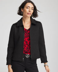 Chico's On Sale Black Bouclé Peplum Jacket
