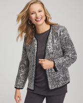 Chico's Online Serene Gray Travelers™ Collection Refined Sequins Netted Jacket