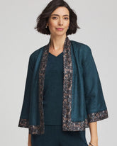 Chico's For Sale Teal Shadow Travelers™ Collection Crystal Crushed Reversible Jacket