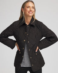 Chico's Online Black Quilted Barn Jacket