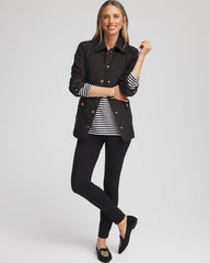 Chico's Online Black Quilted Barn Jacket