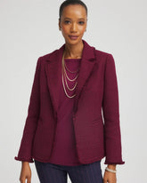 Chico's Online Deep Chianti Tweed Fringe Blazer