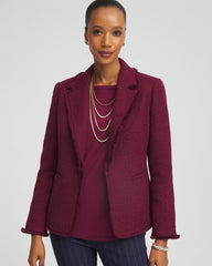 Chico's Online Deep Chianti Tweed Fringe Blazer