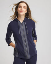 Chico's Discount Passport Blue Zenergy® French Terry & Chambray Jacket