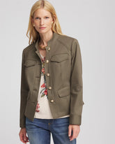 Chico's Sale Nettle Leaf Peplum Field Jacket