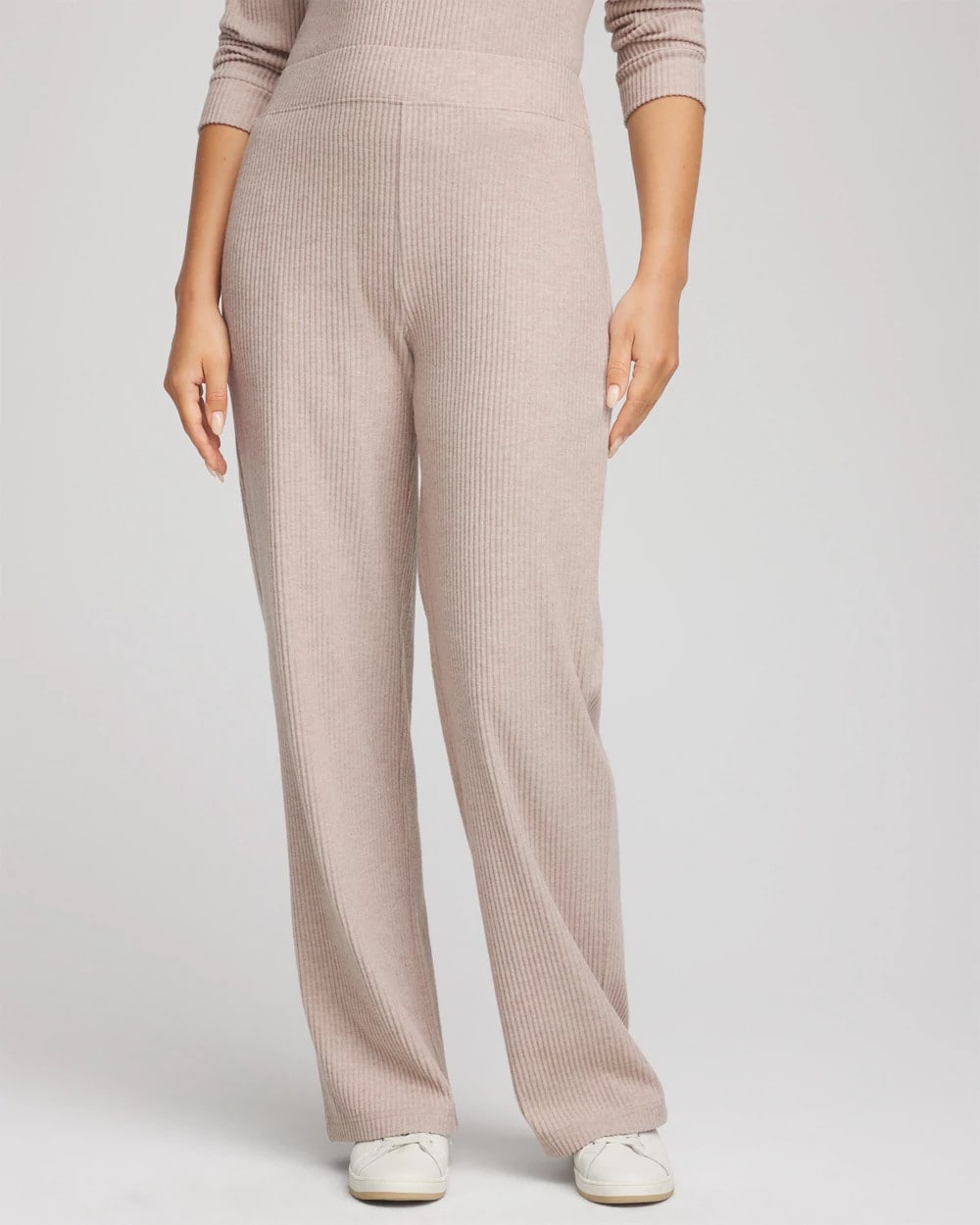 Chico's For Sale Light Taupe Heather Zenergy® Brushed Ribbed Pants