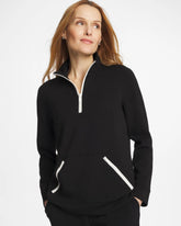 Chico's Online Black Zenergy® Soft Contrast Half Zip Pullover