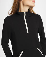 Chico's Online Black Zenergy® Soft Contrast Half Zip Pullover