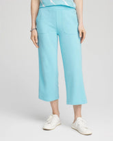 Chico's Online Paradiso Blue Zenergy® French Terry Gauze-Inset Cropped Pants