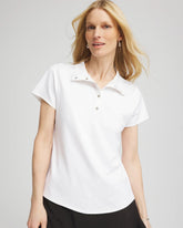 Chico's Discount Alabaster Zenergy® UPF Mockneck Short-Sleeve Top